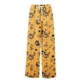 thumbnail image 4 of Petite Floral Print Palazzo Pants for Women High Waist Wide Leg Dressy Beach Vacation Trousers Yellow 2XL, 4 of 7
