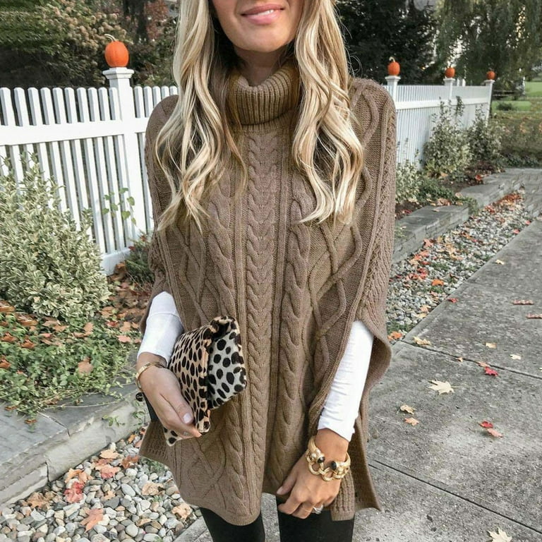 Green Sweater Dress,Ladies Plus Size Sweater High Neck Long Sleeve Knit  Dress Fashion Wear,Women Sweater Dress,Brown,2XL - Walmart.com
