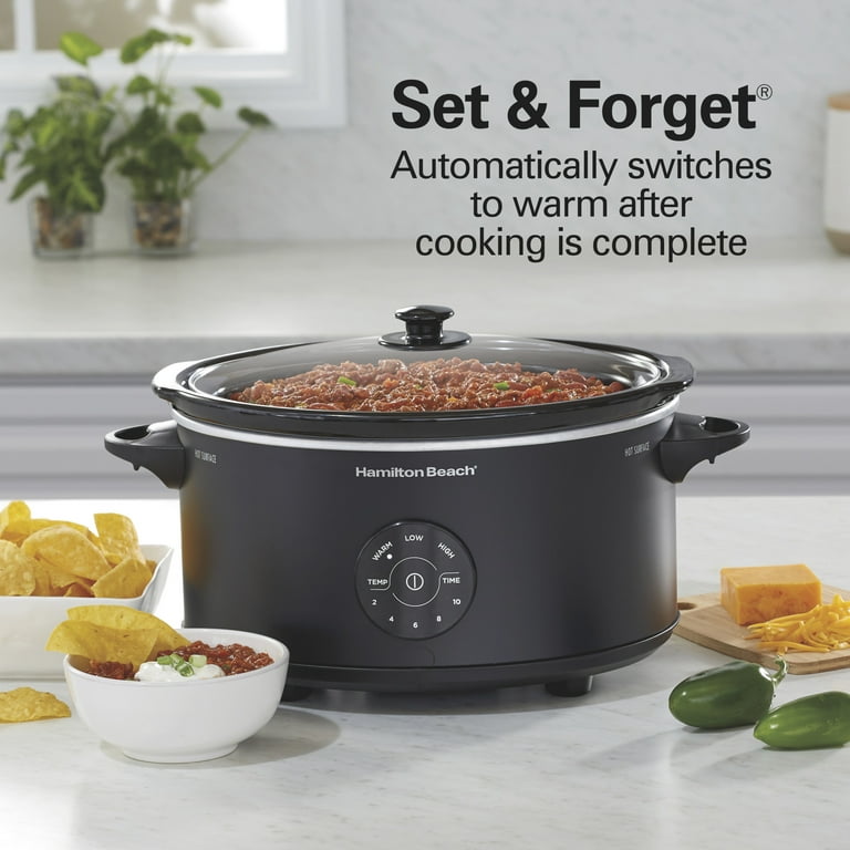 Hamilton Beach 6 Qt Programmable Slow Cooker, Stoneware Crock with