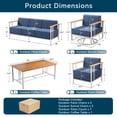 thumbnail image 7 of Unnifurnzi 6 Pieces Outdoor Furniture-Outdoor Furniture Set with Patio Chairs All Weather Outdoor Sofa with Coffee Table for Deck Porch Poolside Balcony-White/Blue, 7 of 7