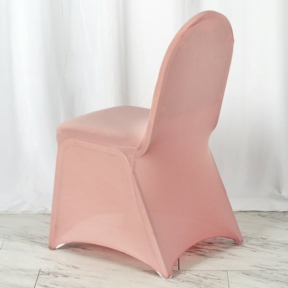 Balsa Circle 50 Dusty Rose Spandex Stretchable Banquet Solid Chair Covers Slipcovers