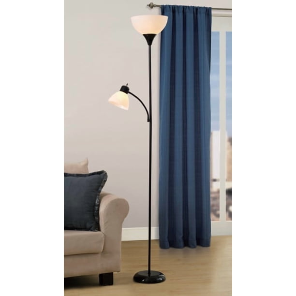 Mainstays Black 72-Inch Combo Floor Lamp with Reading Light