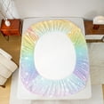 thumbnail image 5 of Homewish Initial C Letter Queen Sheet Sets for Girls, Dreamy Galaxy Stars Rainbow Flat Sheet, Cute Princess Style Queen Fitted Sheet, Ultra Soft Bedroom Decor, 4-Piece, 5 of 7