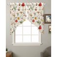 thumbnail image 2 of Red White Mushroom Swag Valances for Windows, Spring Summer Floral Botanical Rod Pocket Sheer Valances for Small Windows, Swag Toppers Light Filtering for Kitchen Living Room 2 Panels 36''x36'', 2 of 6