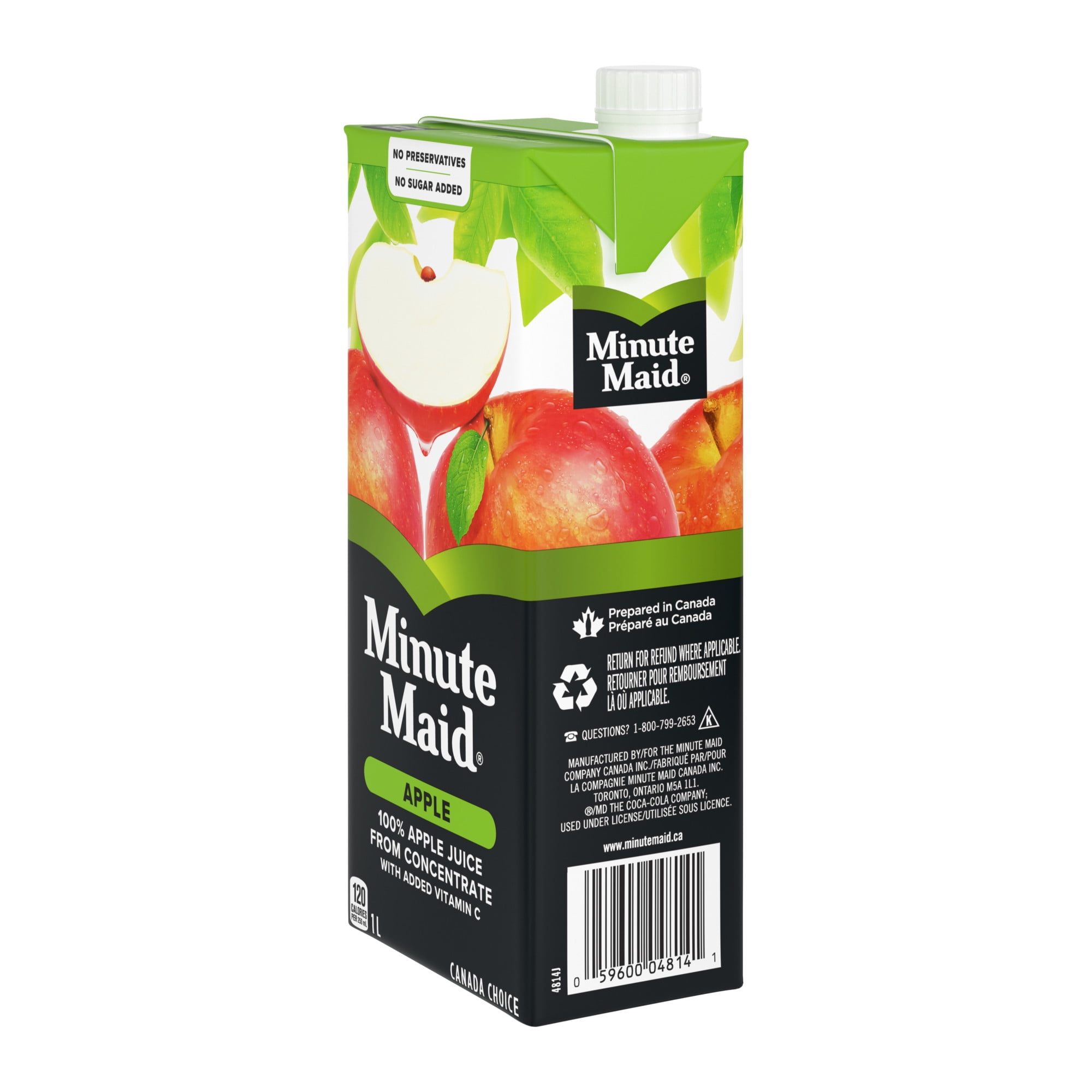Minute Maid Apple Juice Carton, 1 Liter, L