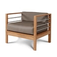 thumbnail image 2 of Leon Teak Outdoor Club Chair with Fawn Cushion, 2 of 5