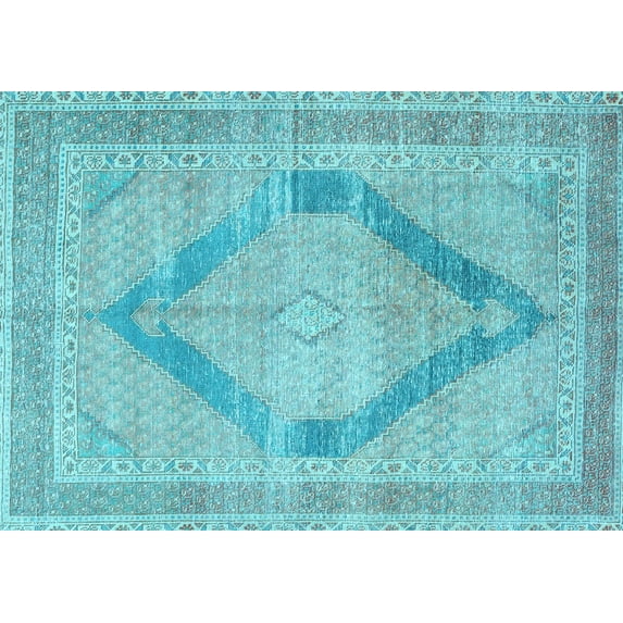 Ahgly Company Indoor Rectangle Persian Light Blue Traditional Area Rugs, 2' x 5'