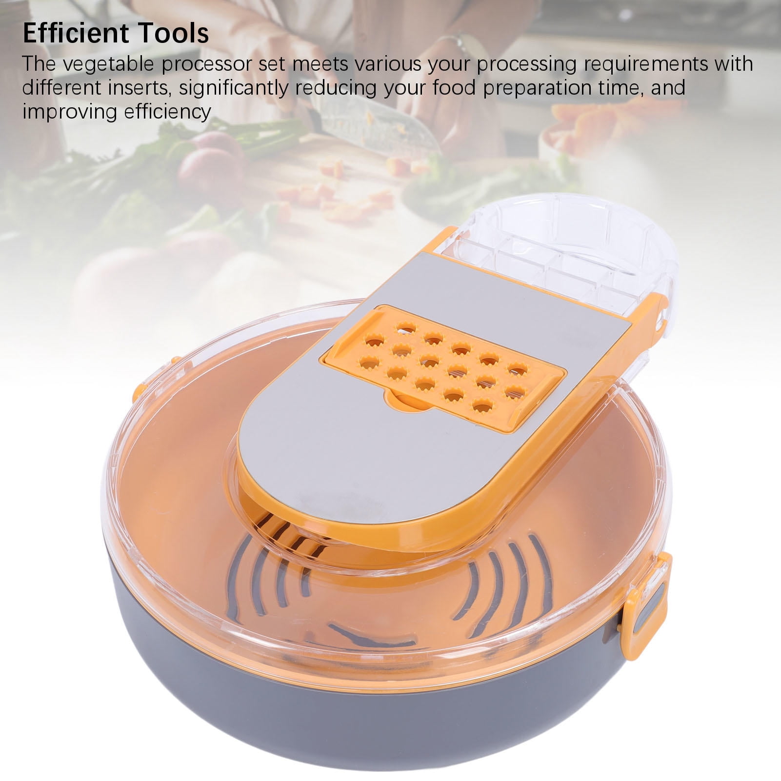 BIMZUC Versatile Vegetable Processor Set with Stainless Steel Inserts, Drain & Egg Separator – Multi‑Function Food Chopper, Slicer, Grater & Dicer