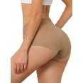 thumbnail image 4 of INSPIRE CHIC Women's Plus Size Laser Cut Mesh Soft High Waist Brief Solid Stretchy Underwear L Beige, 4 of 6