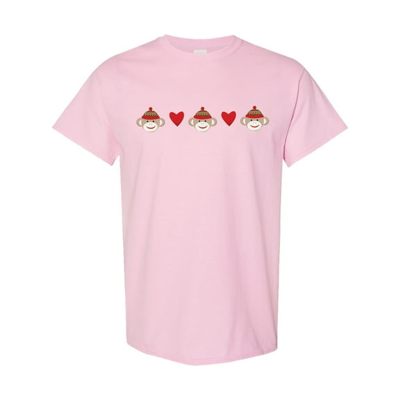 Inktastic Sock Monkey Heart Border T-Shirt