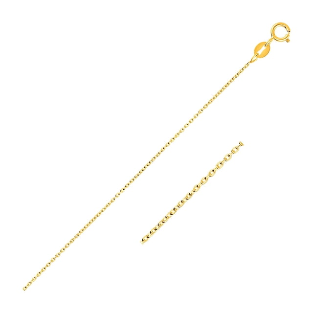 14k Yellow Gold Oval Cable Link Chain 0.7mm 18 in