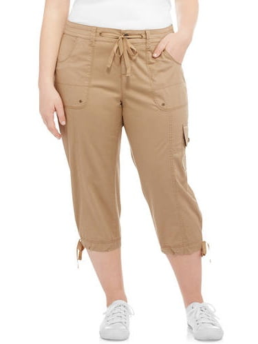 Women's Plus Cargo Capri Pant - Walmart.com