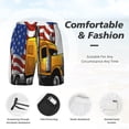 thumbnail image 3 of Naloa American Truck Print Men Swim Trunks with Compression Liner ,Board Shorts,Men's Swim Shorts with Drawstring and Elastic Waistband-Medium, 3 of 6
