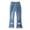 #0236-Light Blue, variant on Big Kids Girls Flare Slim Fit Jeans Elastic Waist Polka Dot Bow Cuff Long Pants Spring Summer Casual Trendy Bottoms For 2-13 Years Old