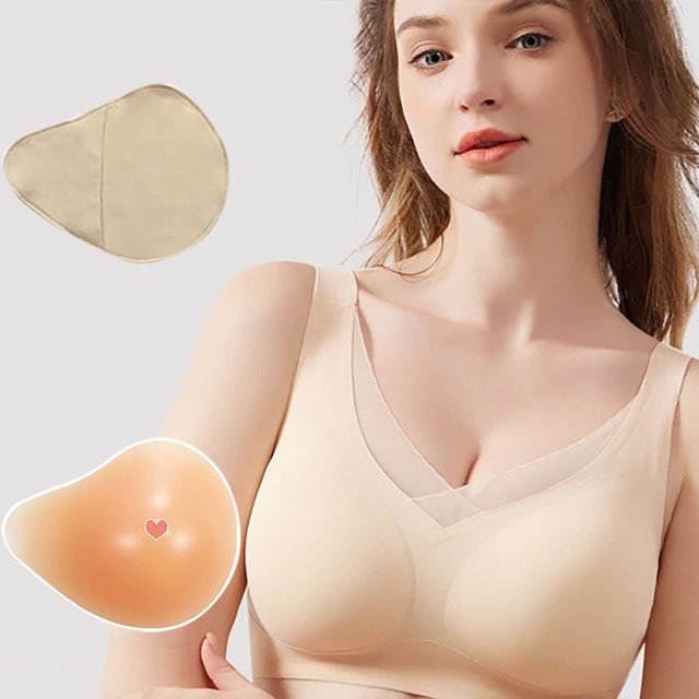 Versatile Post- Bra for Comfort and Support Ideal for All Seasons Featuring Silicone Prosthesis Design and Stylish Lace for Cancer Awareness