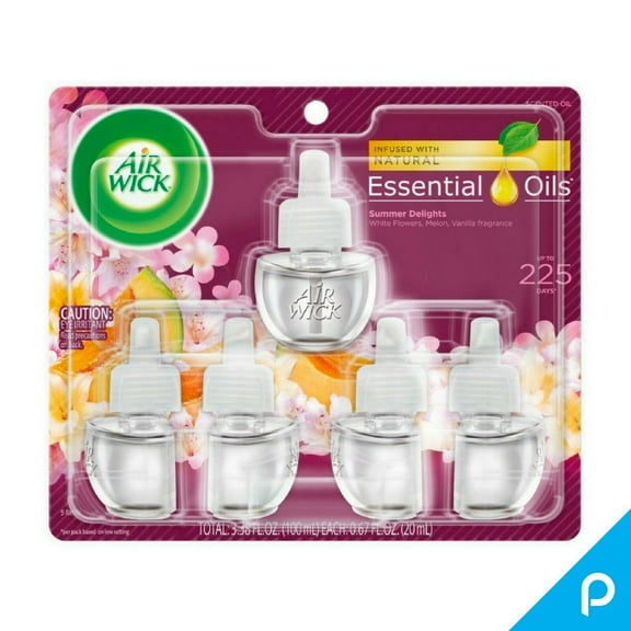 Air Wick Life Scents Summer Delights Scented Oil Refills, 0.67 oz, 5 ea (Pack of 4)