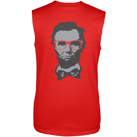 Abraham Lincoln Geek Glasses Sleeveless T-Shirt - Large