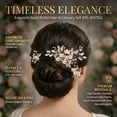 thumbnail image 4 of MIALLO 3Pcs Elegant Pearl Crystal Floral Hair Comb & Pin Set, Delicate Gold Bridal Hair Accessories for Wedding Prom Party Daily Wear, 4 of 7