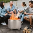 thumbnail image 3 of Smokeless Firepit 20.5Inch Portable Outdoor Fire Pit with Removable Ash Base, Stainless Steel Wood Burning Fireplace for Camping, Outside, Bonfire, Backyard and Patio, 3 of 7