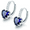 Midnight Blue, variant on Heart Shaped Cabernet Red Diamond CZ Solitaire Hoop Earrings