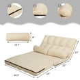 thumbnail image 2 of Patiojoy Canapé de Sol Réglable Canapé Paresseux Pliable Lit de Repos avec 2 Oreillers Beige, 2 of 6