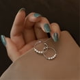 thumbnail image 4 of Hearth & Gear After Of Small Pearl Open Ring Japanese And Korean Version Design Personality Cool And Food Finger Ring Female Ring Lots Girl Ring Set Finger Rings Rhinestone Ring Set Middle Finger, 4 of 7