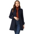 thumbnail image 1 of Chaqueta de Invierno Allegra K Con Cuello Peter Pan Para Mujer Azul Marino M, 1 of 6