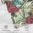 thumbnail image 3 of Coolnut Rose Money Patterned Hand Towels 2 PCS, Cotton Bath Towel for Drying Face Hands Body Decorative Water Absorbent Lightweight Towels for Bathroom Ktichen Travel Gym, 16"x28", 3 of 6