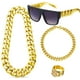 thumbnail image 1 of Collar y anillo de dólar de hip hop, gafas de cadena de rapero, 1 of 4