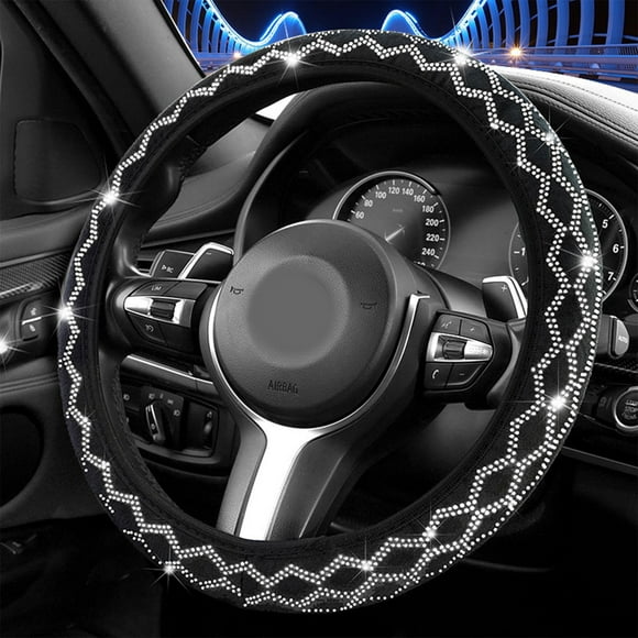 TIMIFIS Auto Steering Wheel Cover Car Steering Wheel Cover with Diamonds Elastic without Inner Wave Universal Hot Drilling Handle Cover Steering Covers