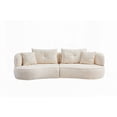 thumbnail image 5 of Modern Simple Fabric 3-Seater Sofa 220cm with Removable Pillows and Solid Wood Frame, 5 of 20