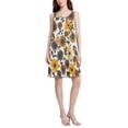 thumbnail image 2 of FORMRS Summer Dress for Women Loose U Neck Sleeveless Midi Beach Sundresses with Pockets, Brown Flowers, 2 of 8