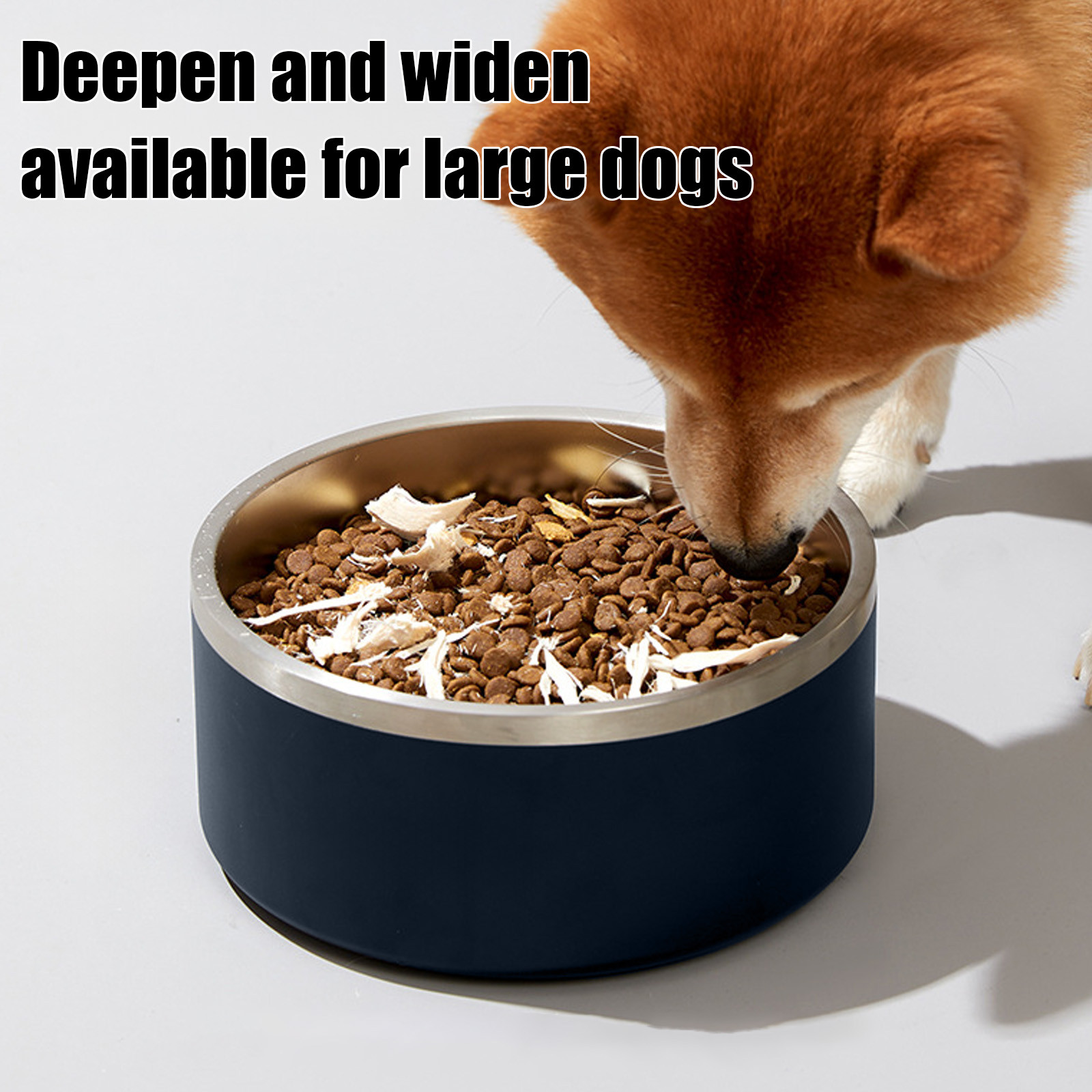 FEOLGEHLY Pets Bowl for Dogs and Cat, 304 Stainless Steel Cat/Dog Bowls Water and Food Feeder Dish for Small to Medium Pets, Non-Slip Silicone Base Pet Feeding Bowl, Pet Safe, Dishwasher Safe, Blue