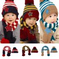 thumbnail image 6 of Little Kids Knitted Winter Beanie Hat and Scarf Set, 6 Months Baby to Toddlers, 6 of 7