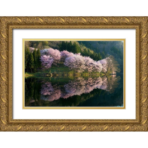 Ito, Tatsuki 24x17 Gold Ornate Wood Framed with Double Matting Museum Art Print Titled - Sakura