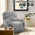 thumbnail image 3 of Dznils Stretch Recliner Chair Covers, Polyester Recliner Slipcover with Pocket, 4-Piece, Gray, 3 of 11