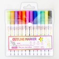 thumbnail image 5 of Dvumao Office Supplies, Upgraded Highlighting Marker 2024 Glitter Gel Pen Line Outline Marker Glitter Marker Colorful Art Markers For Writing Scrapbooking Journals Painting 12ml, Gift for Student, 5 of 9