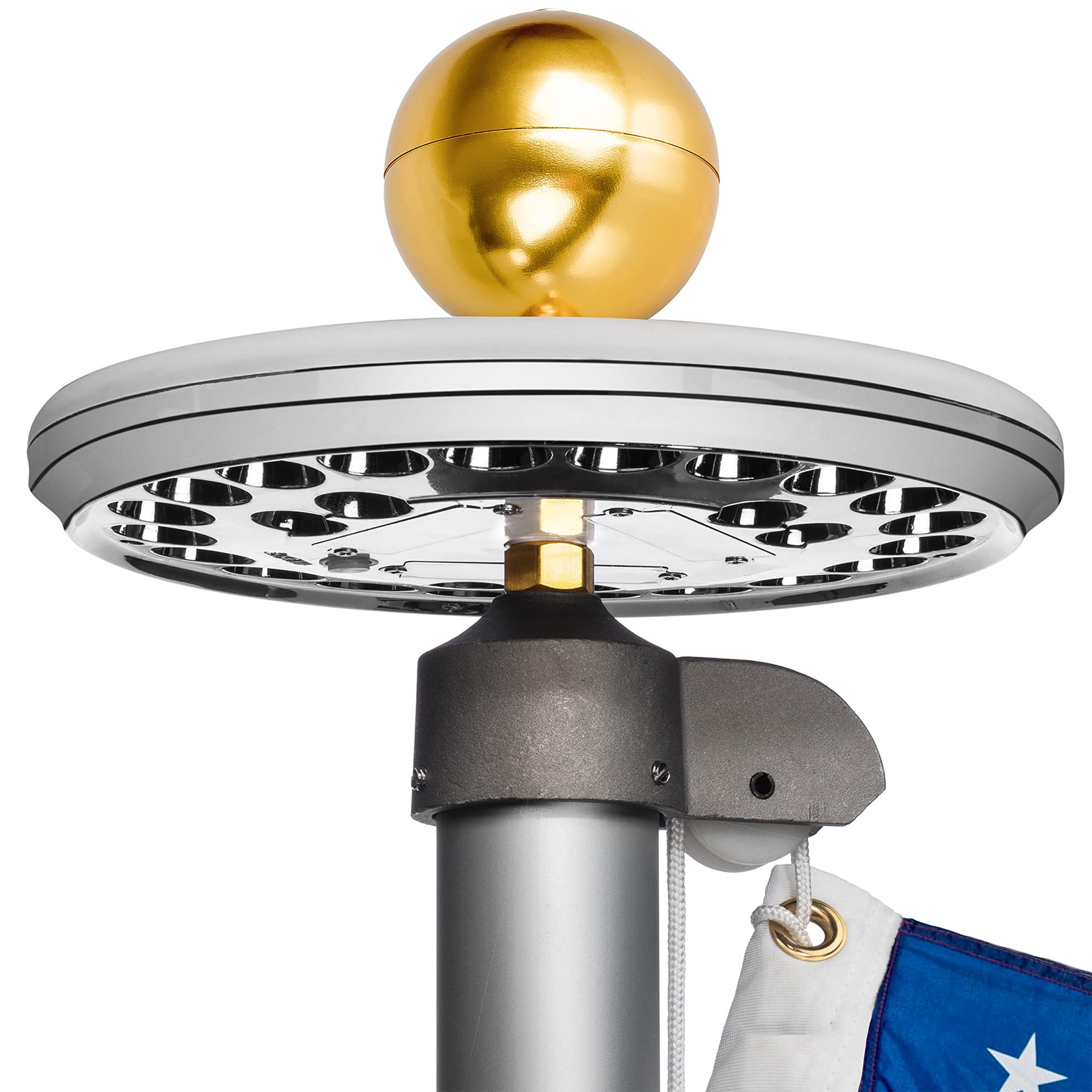 Deluxe 20 brighter Solar Flag Pole Light, 100 flag coverage LED