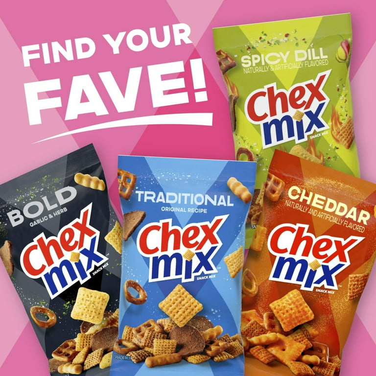 4 pack) Simply Chex Strawberry Crème Flavored Snack Mix, Family