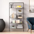 thumbnail image 2 of Henn&Hart 36" Gunmetal Gray Metal Bookcase, 2 of 10