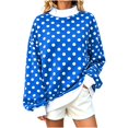 thumbnail image 2 of Womens Mock Neck Sweatshirts Oversized Pullover Polka Dot Fall Turtleneck,Fall Fashion Tops Long Sleeve Tops Casual Lounge Travel Work Hiking Tees Blue XL, 2 of 10