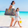 thumbnail image 7 of DIXRUYEE Beach Cooler Travel Tote Bags Beach Bag Fashion Heartfelt Mosaic Printed, 7 of 7