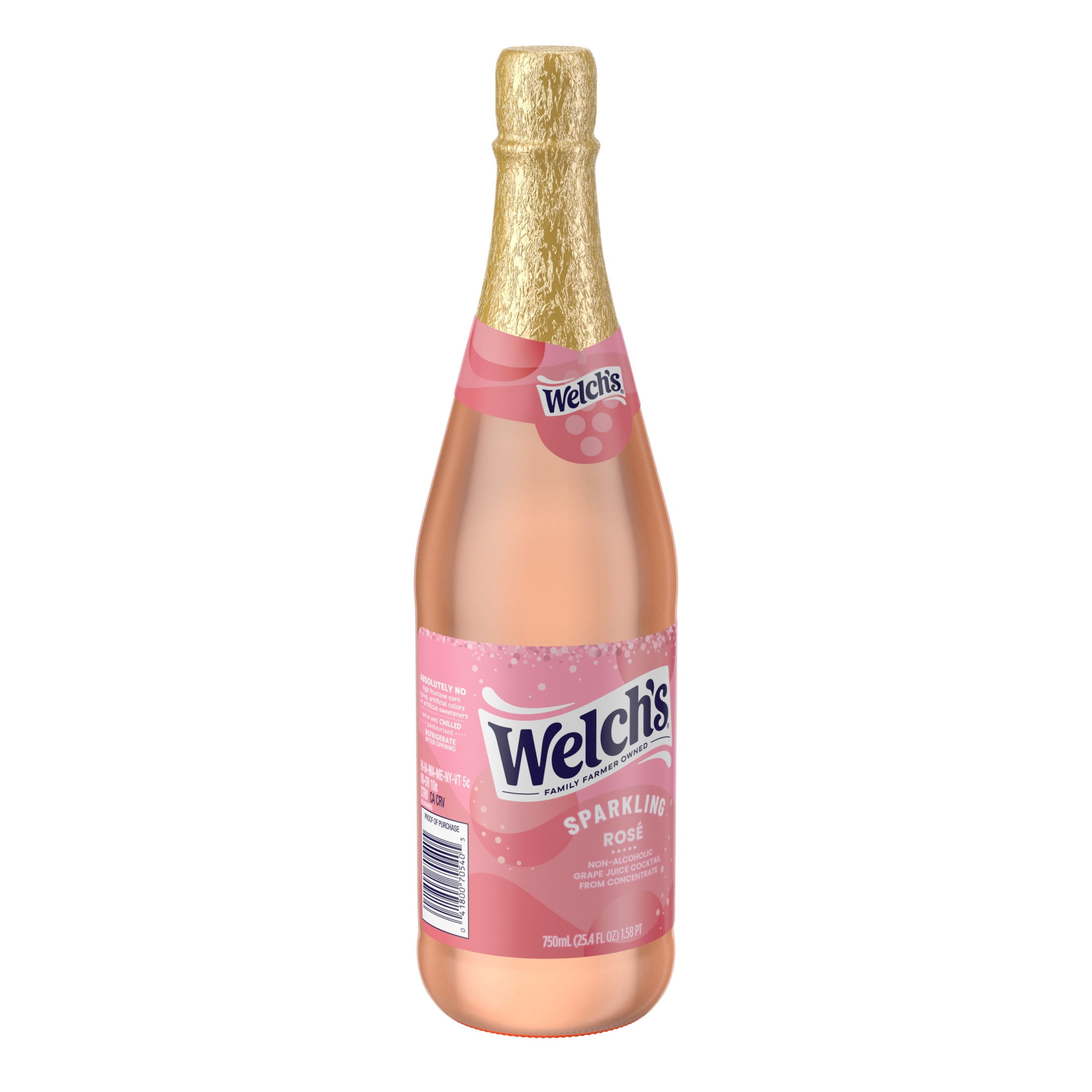 (12 pack) Welch's Non-Alcoholic Sparkling Rosé Grape Juice Cocktail, 25.4 fl oz Bottle