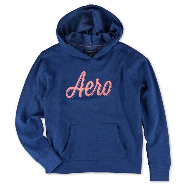 Sudadera con capucha Aeropostale Script para mujer, azul, mediano Aeropostale Sudadera