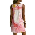 thumbnail image 6 of Guieoi Womens Dresses Plus Size Summer Sleeveless V-Neck Casual Dress with Pockets, Loose-Fit Casual Pink L, 6 of 7