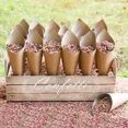 thumbnail image 2 of Bandeja de papel kraft para bodas, soporte para conos de confeti, bandeja para decoración de bodas, conos de confeti de flores, soporte de papel rústico para bodas, 2 of 6