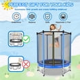 thumbnail image 4 of Pooboo Trampoline for Kids Mat Recreational Trampoline with Safety Enclosure Net, Sturdy Structure Heavy Duty Bounce for Indoor Outdoor Supports up to 380 Pounds, 4 of 10