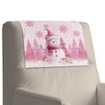 thumbnail image 7 of TSOVTHRID Recliner Headrest Protector PU Leather Headrest Cover for Recliner Chair Couch Head Rest Cover for Furniture Christmas Decor 17 x 27 Inches,Pink Snowman Snowflake Poinsettia Print, 1 PCS, 7 of 7