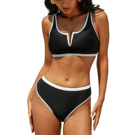 Divhosrg High Waisted Bikini Sets for Women  Bikini Sets for Women Cheeky  Cupshes Bathing Suits for Women  Womens Swimwear Tankini  Black Swim Suits for Women 2025 Bikini L