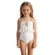 thumbnail image 1 of Niñas Pequeñas Traje de Baño de Verano Color Sólido Tejido Acanalado Unido para 4 a 8 Años Niños Trajes de Baño para Niñas, 1 of 9